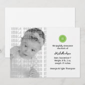 Faire-part Bouton mignon (vert) (Devant / Derrière)