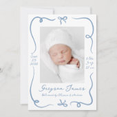 Faire-part Bows bleus Dusty dessinés à la main en lunettes 2 (Devant)