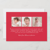 Faire-part Bows rouges à main fantaisie 4 Photo Naissance (Dos)