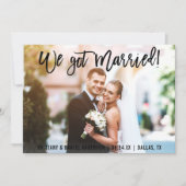 Faire-part Bracelet Script Nous Avons Marié Couple Photo (Devant)