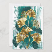 Faire-part Branche avec Feuilles d'or Ginko Biloba (Devant)