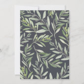 Faire-part Branche d'olive à l'aquarelle moderne feuillage de (Dos)
