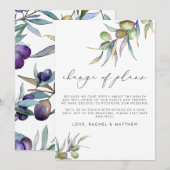 Faire-part Branches d'olives à l'aquarelle Changement de plan (Devant / Derrière)