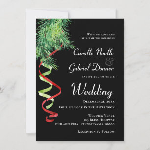 Faire-part Branches et Guirlandes Mariage de Noël