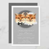 Faire-part Bride et Groom Fox Mariage à thème (Devant / Derrière)