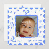 Faire-part Bright Blue Songbird (Devant / Derrière)