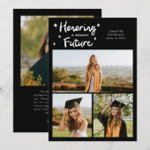 Faire-part Bright Future Stars Multi Photo Black Grad (Devant / Derrière)
