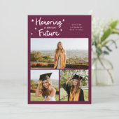 Faire-part Bright Future Stars Multi Photo Cranberry Grad (Debout devant)