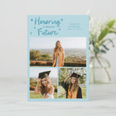 Faire-part Bright Future Stars Multi Photo Turquoise Grad (Debout devant)