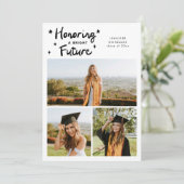 Faire-part Bright Future Stars Multi Photo White Grad (Debout devant)