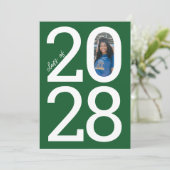 Faire-part Bright Green Modern Class Année & Photo Graduation (Debout devant)