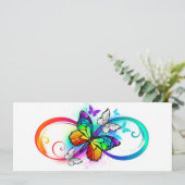Faire-part Bright infinity with rainbow butterfly (Debout devant)