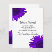 Faire-part Bright Purple Sunflowers Changement d'adresse (Devant / Derrière)