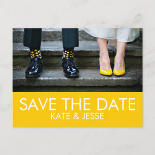 Faire-part Bright Yellow Photo Enregistrer la carte postale D