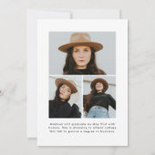 Faire-part Brosse blanche manuscrite Script 4 Diplôme photo (Dos)