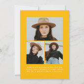 Faire-part Brosse manuscrite jaune Script 4 Diplôme photo (Dos)