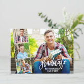 Faire-part Brosse moderne Script 4 - Diplôme photo (Debout devant)