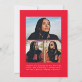 Faire-part Brosse rouge manuscrite Script 4 Diplôme photo (Dos)