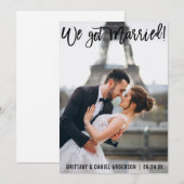 Faire-part Brosse Script Moderne Nous sommes mariés Photo de  (Devant / Derrière)