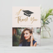 Faire-part Broussage photo de la casquette de graduation et d (Debout devant)