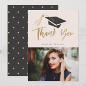 Faire-part Broussage photo de la casquette de graduation et d (Devant / Derrière)