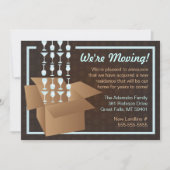 Faire-part Brown et bleu Nous sommes en train de déplacer le (Devant)