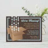 Faire-part Brown et bleu Nous sommes en train de déplacer le  (Debout devant)