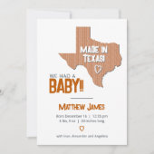 Faire-part Brûlé Orange Herringbone Fabriqué au Texas Photo B (Devant)