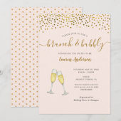 Faire-part Brunch au champagne et douche à bulles (Devant / Derrière)