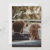 Faire-part Brush Calligraphy Just Married Photo Elopement (Devant)