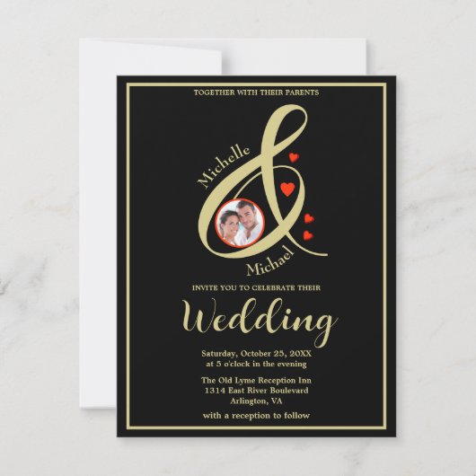 Faire-part Budget Élégant Mariage photo moderne QR site Web (Devant)