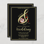 Faire-part Budget Élégant Mariage photo moderne QR site Web (Devant / Derrière)