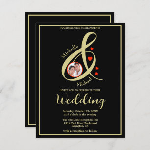 Faire-part Budget Élégant Mariage photo moderne QR site Web