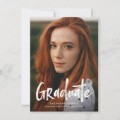 Faire-part Budget Moderne Lettrage Simple 4 Photo Graduation (Devant)