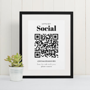 Faire-part Budget simple Code QR social média pour obtenir un