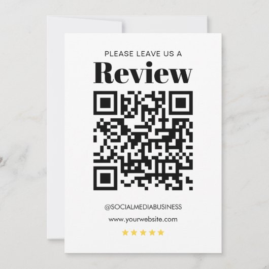 Faire-part Budget simple Laisser un commentaire QR Code Socia (Devant)