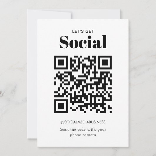 Faire-part Budget Simple Permet d'obtenir social QR Code médi (Devant)