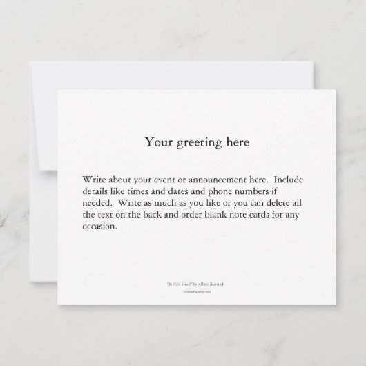 Faire-part Buffalo Head Art Albert Bierstadt peinture de biso (Dos)