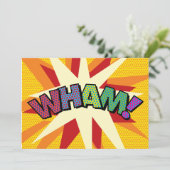 Faire-part Bulle de discussion Votre Message Fun Rétro WHAM (Debout devant)