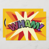 Faire-part Bulle de discussion Votre Message Fun Rétro WHAM (Devant / Derrière)