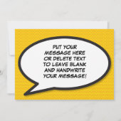 Faire-part BULLE DE TEXTE Amusante Bulle de Discours Votre Me (Dos)