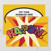 Faire-part Bulle de Texte de Message KA-POW Amusant Rétro (Devant / Derrière)