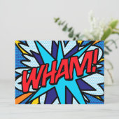 Faire-part Bulle de texte Fun Retro Votre Message WHAM (Debout devant)