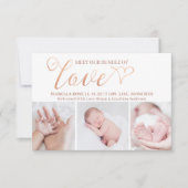 Faire-part Bundle Love Valentine 3 Photo Birth Baby (Devant)