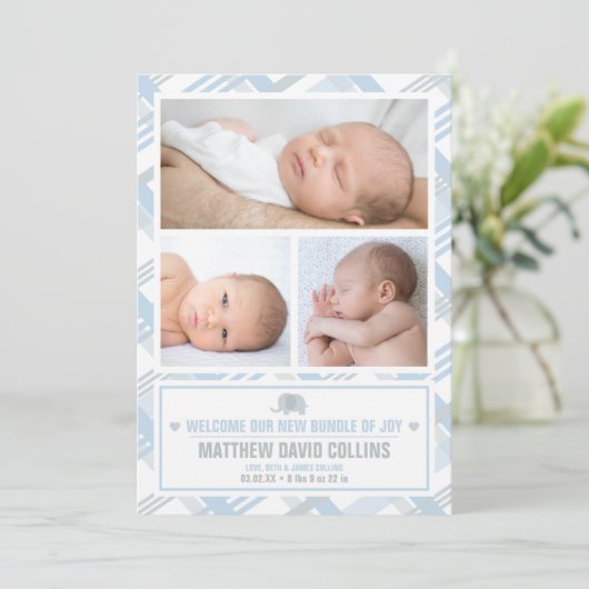 Faire-part Bundle of Joy, Boy Birth Annonces (Debout devant)