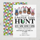 Faire-part Bunnies de Pâques, Chasse aux Oeufs de Pâques (Devant / Derrière)