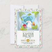 Faire-part Bunny & Floral Easter Brunch I Style 3D (Devant)