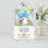 Faire-part Bunny & Floral Easter Brunch I Style 3D (Debout devant)
