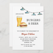 Faire-part Burger & Beer Engagement (Devant / Derrière)