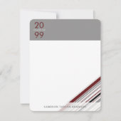 Faire-part Burgundy Diagonal Ruban Pin Stripes Graduation (Devant)